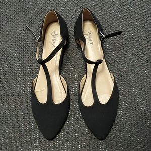 Strappy Black Suede Flat